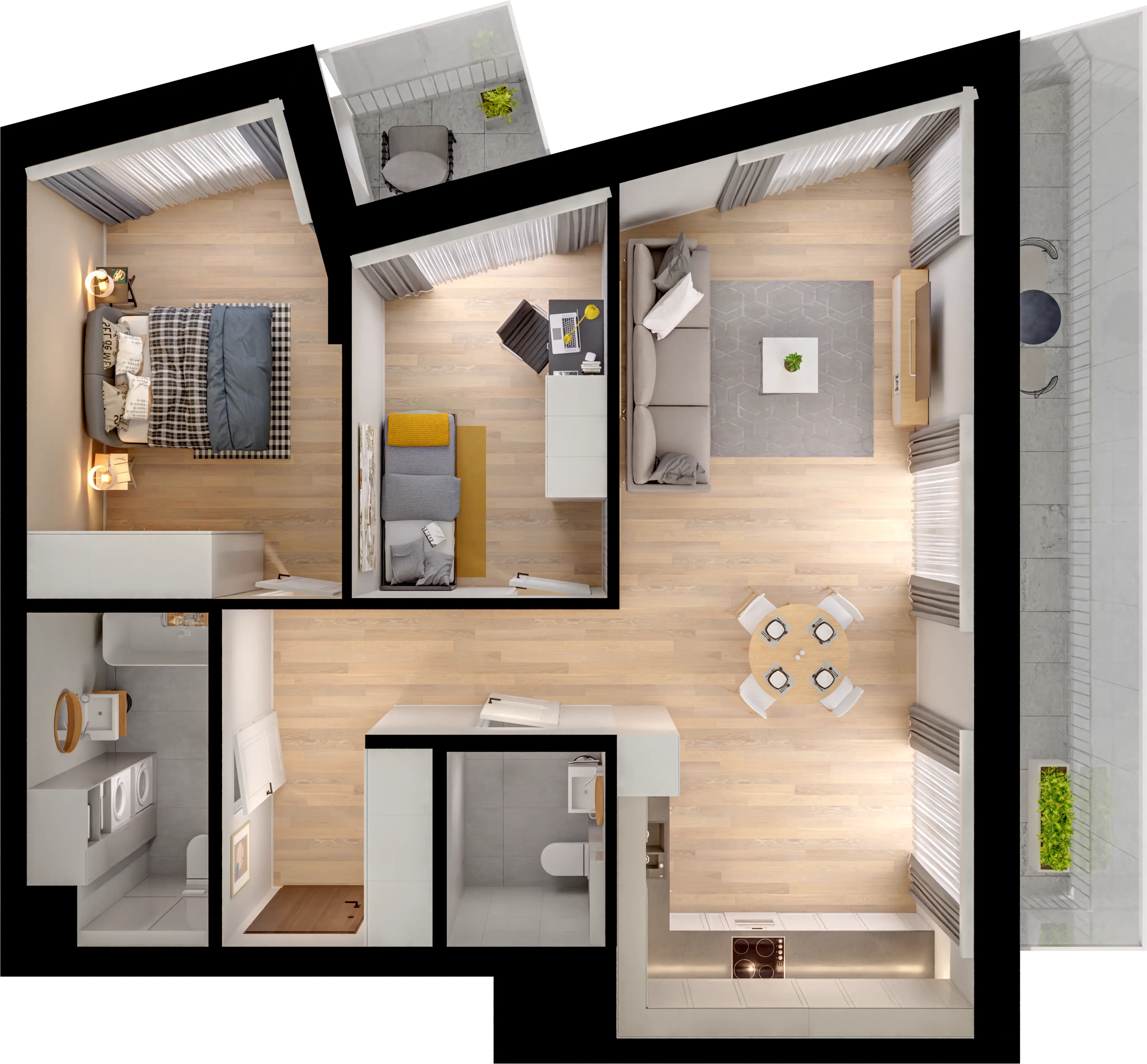 Single flat view