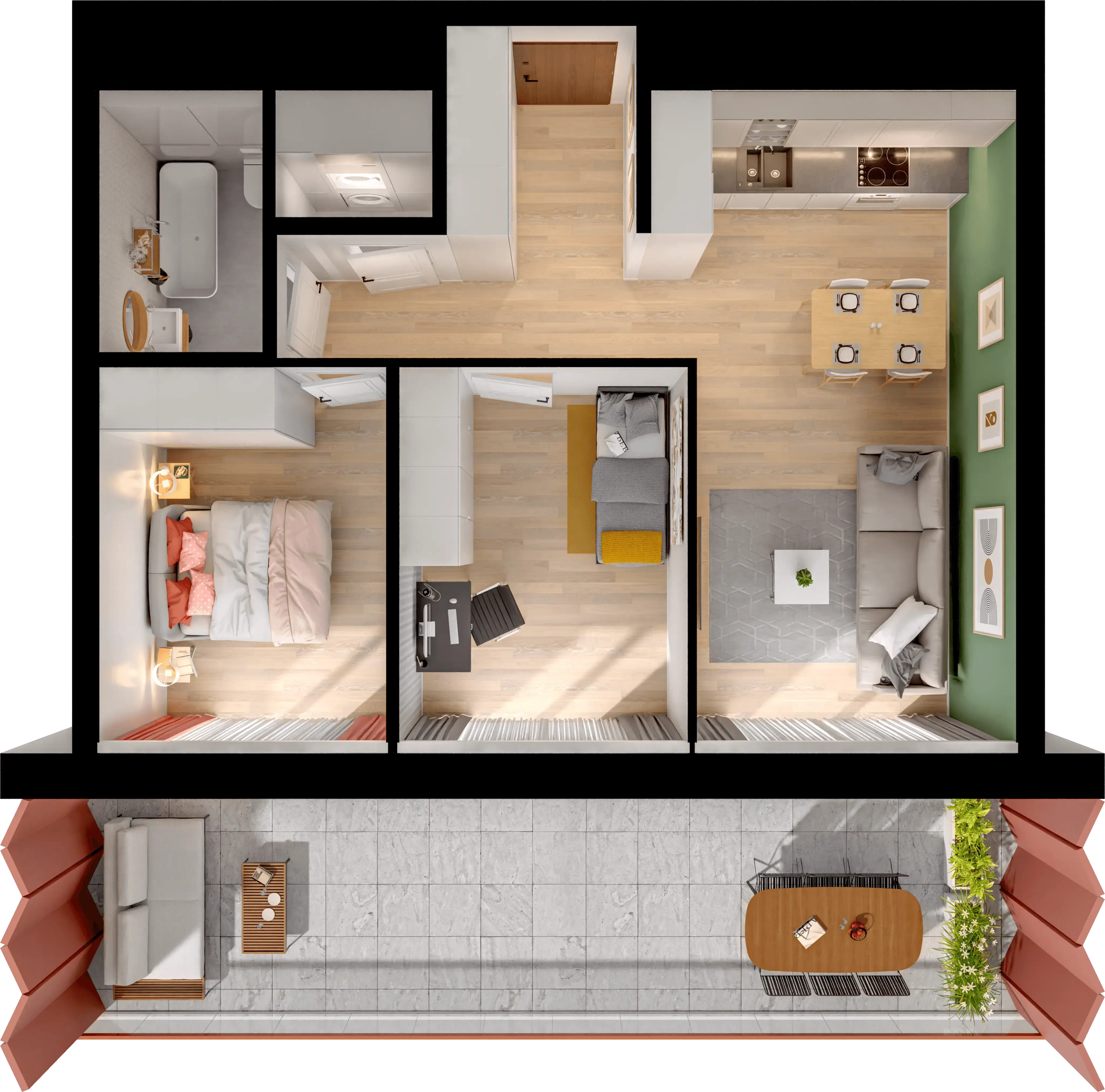 Single flat view