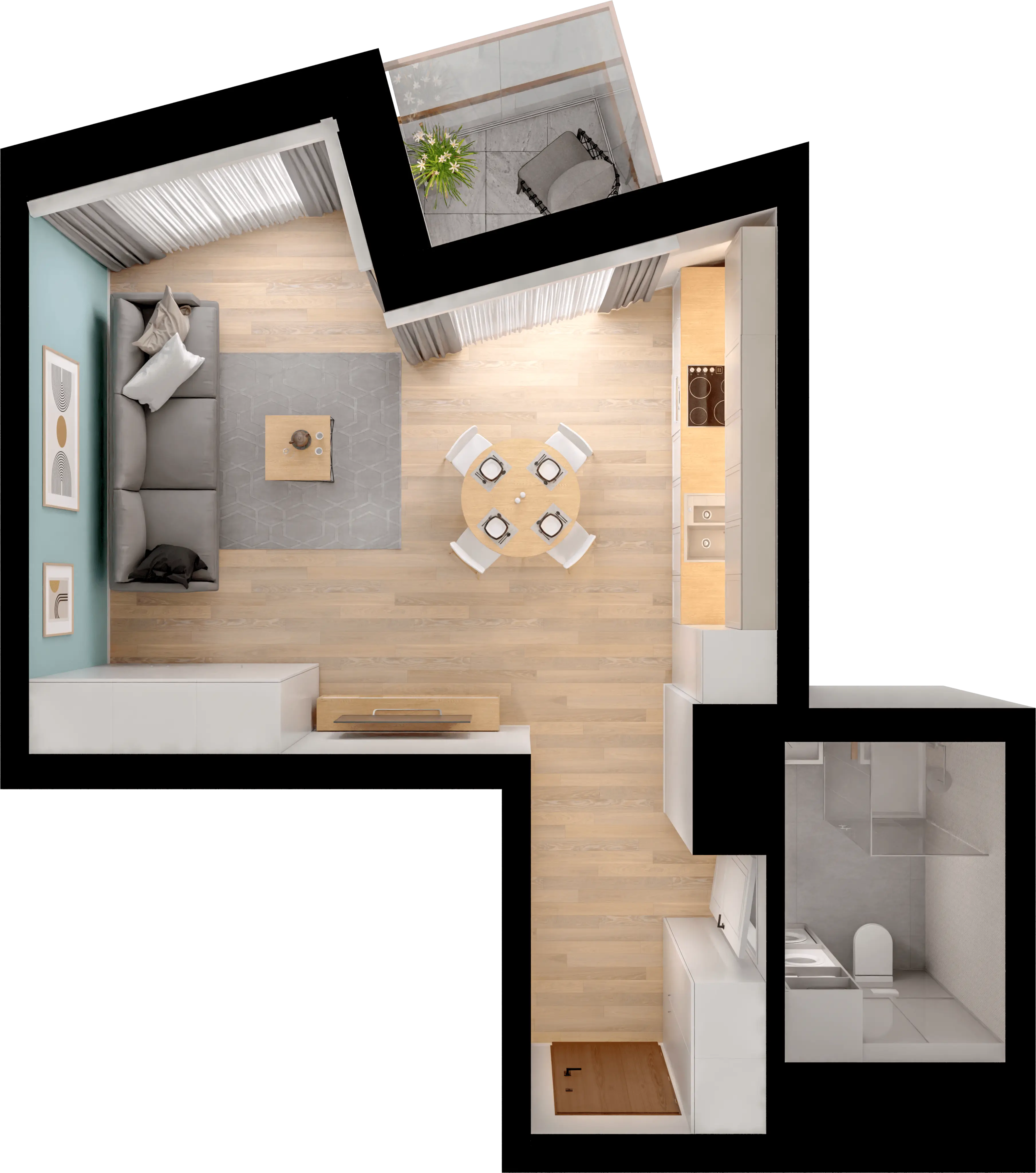 Single flat view