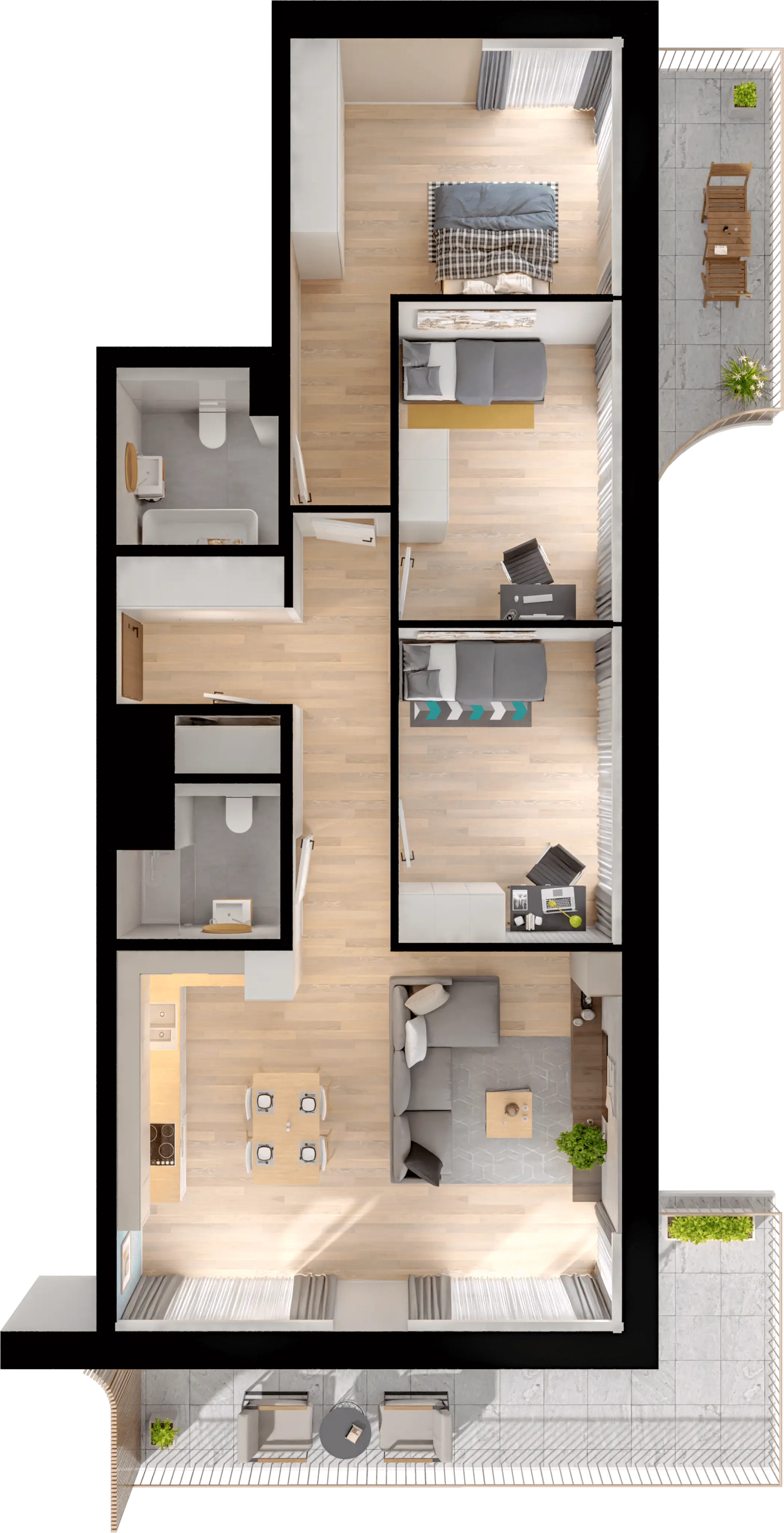 Single flat view