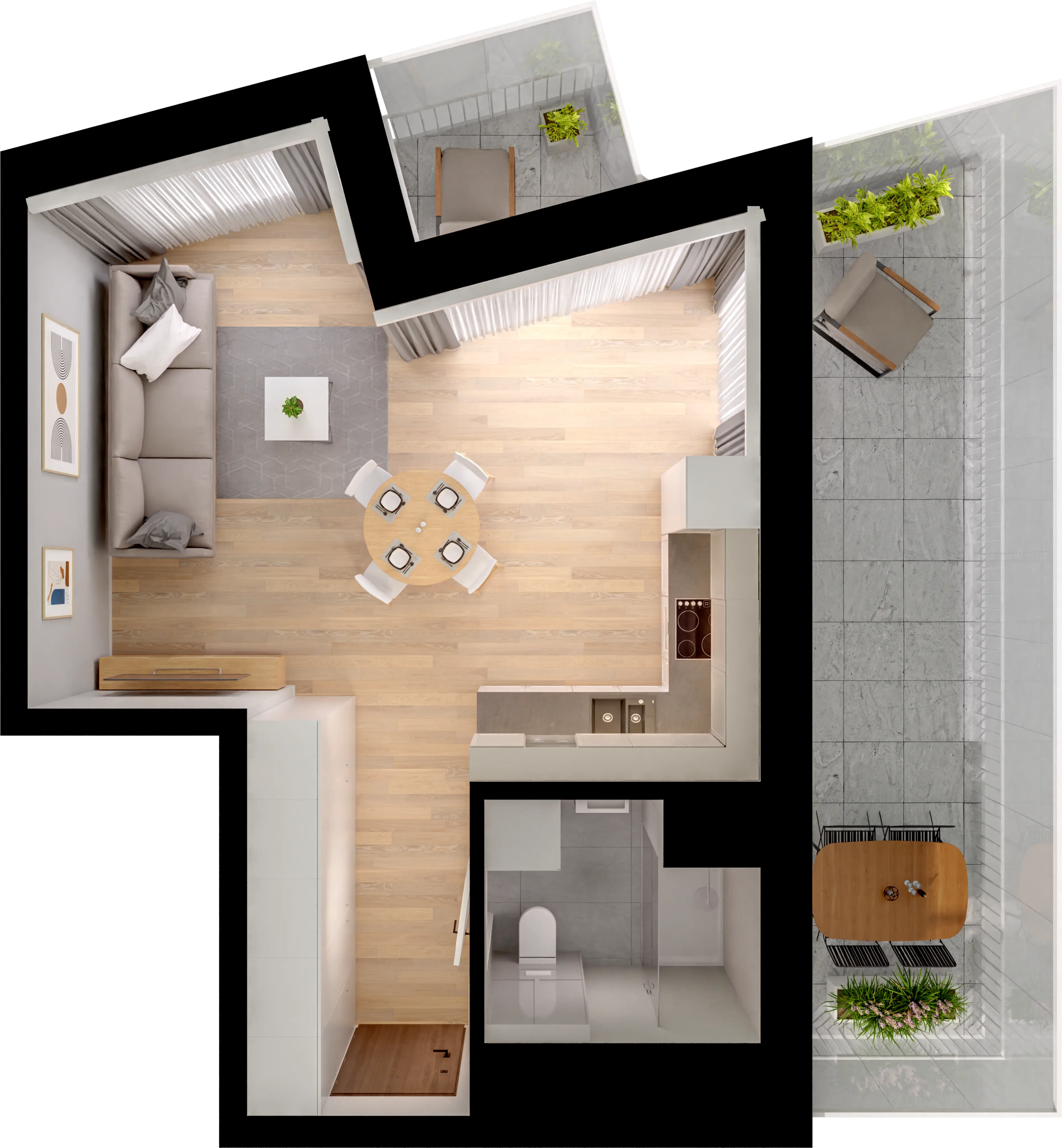 Single flat view