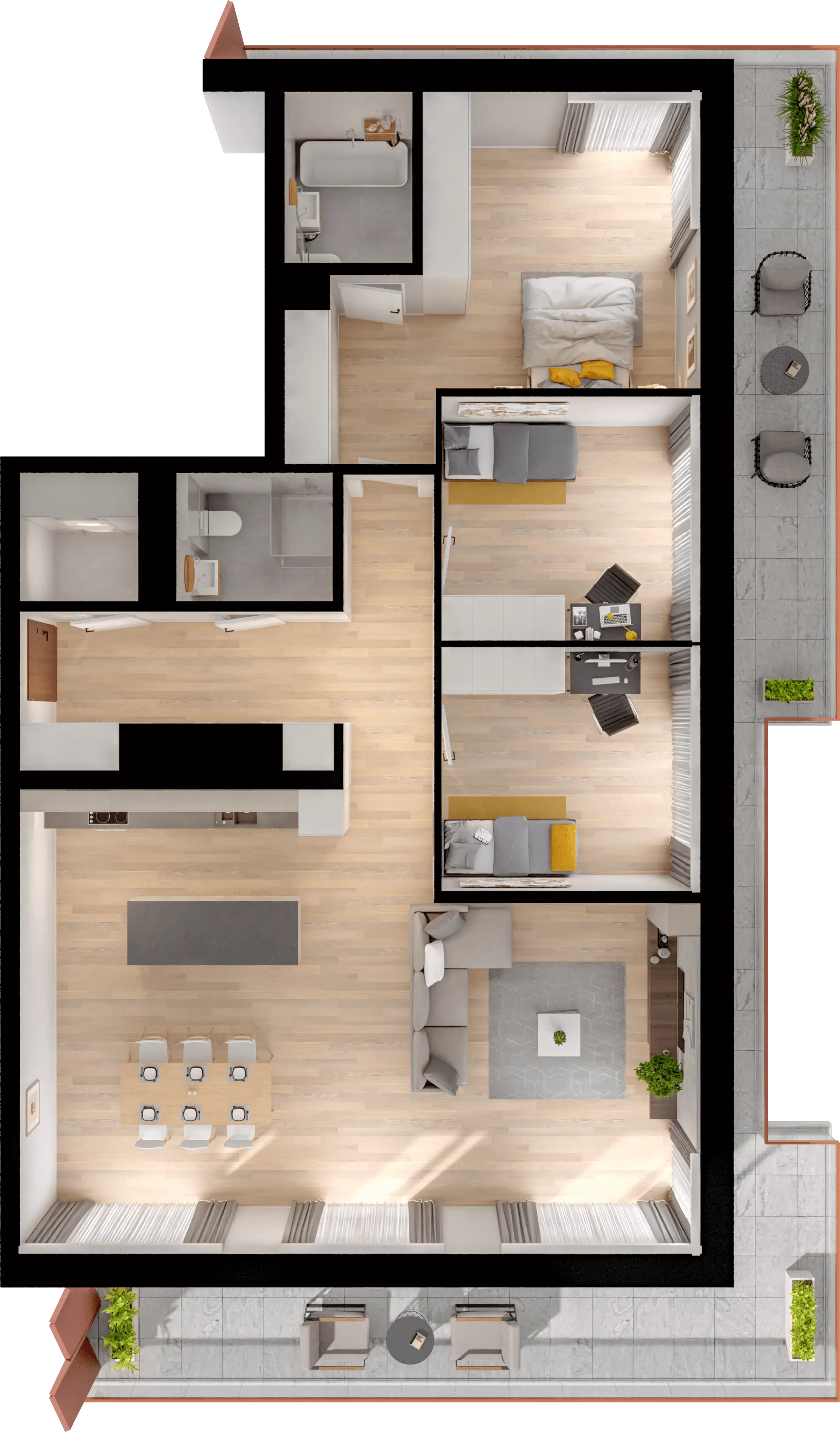 Single flat view