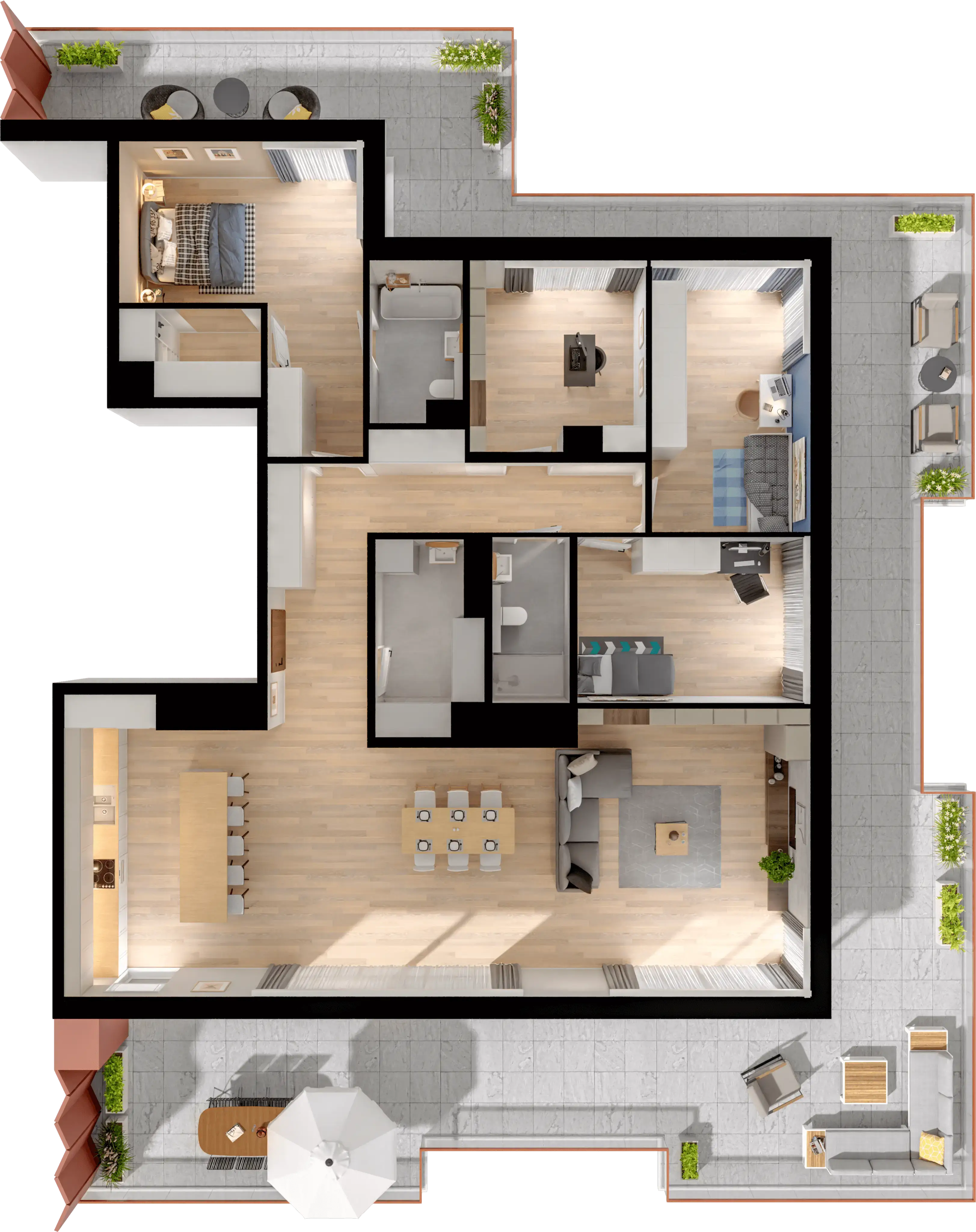 Single flat view