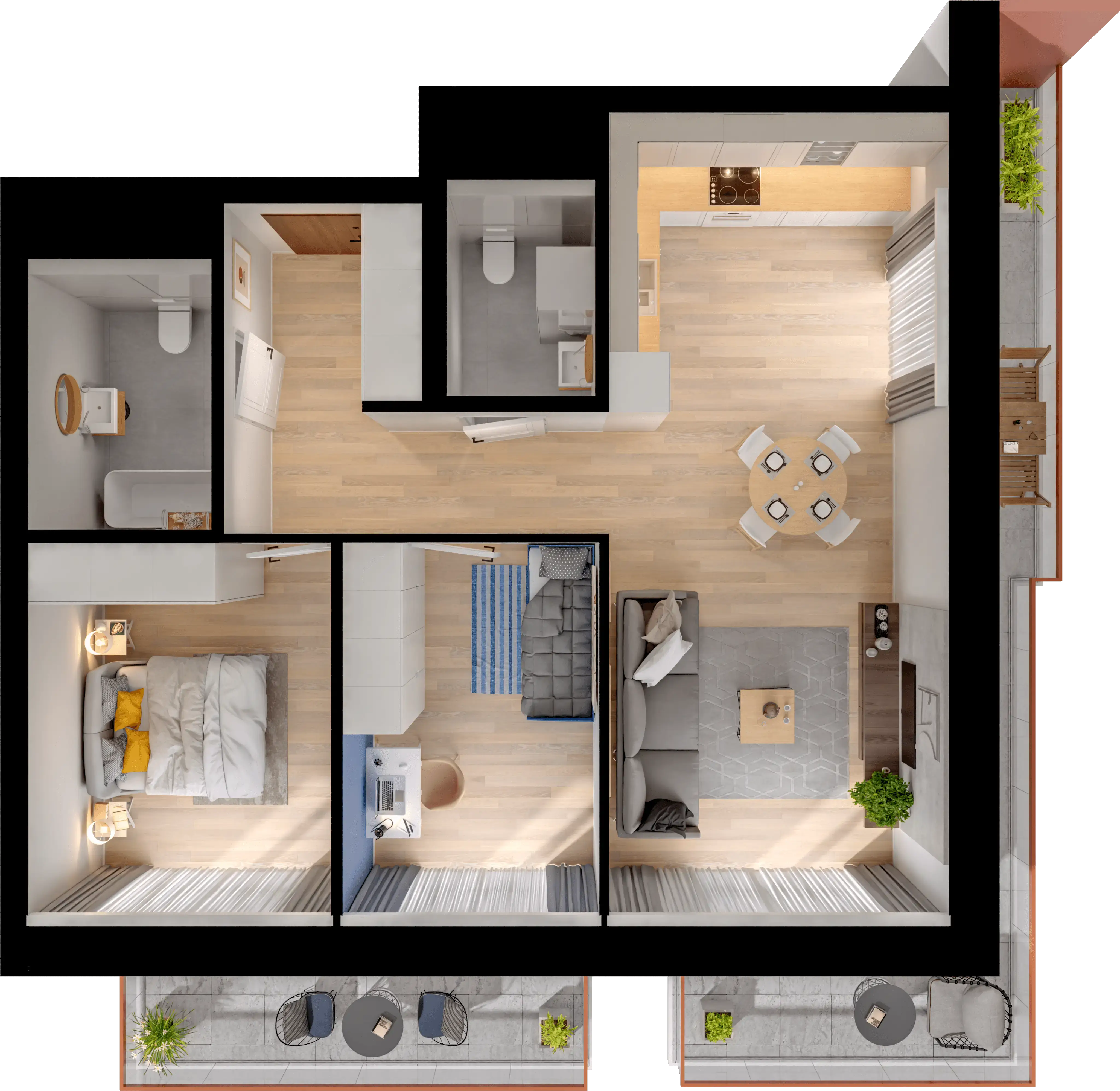 Single flat view