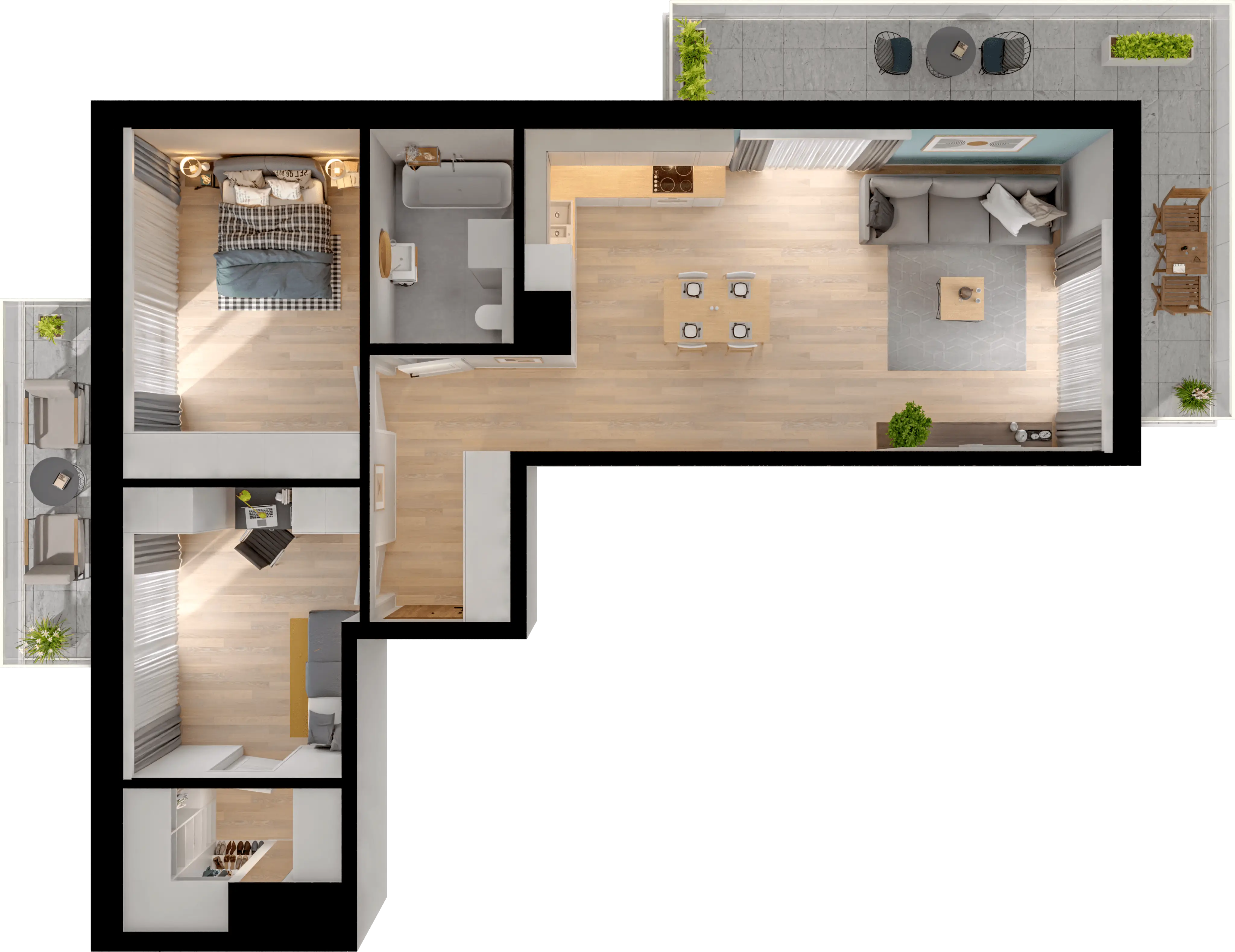 Single flat view